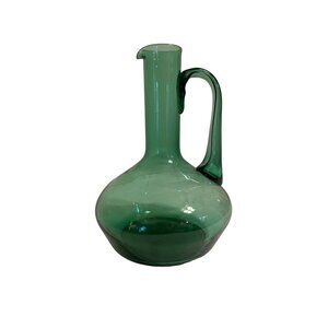 1960's Italian Empoli Green Glass Decanter
